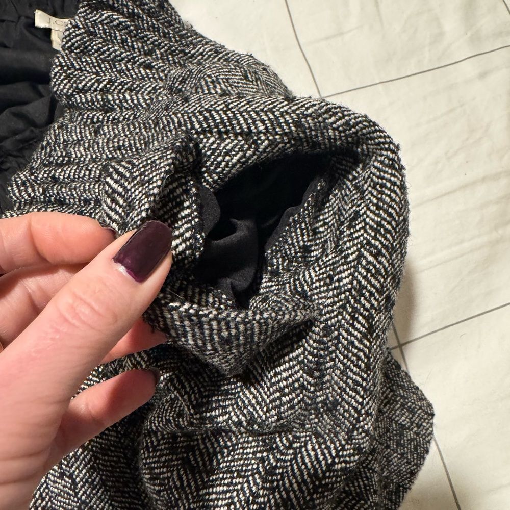 Black and Gray Herringbone Women's Skirt Mini Skirt - Picture 6 of 7